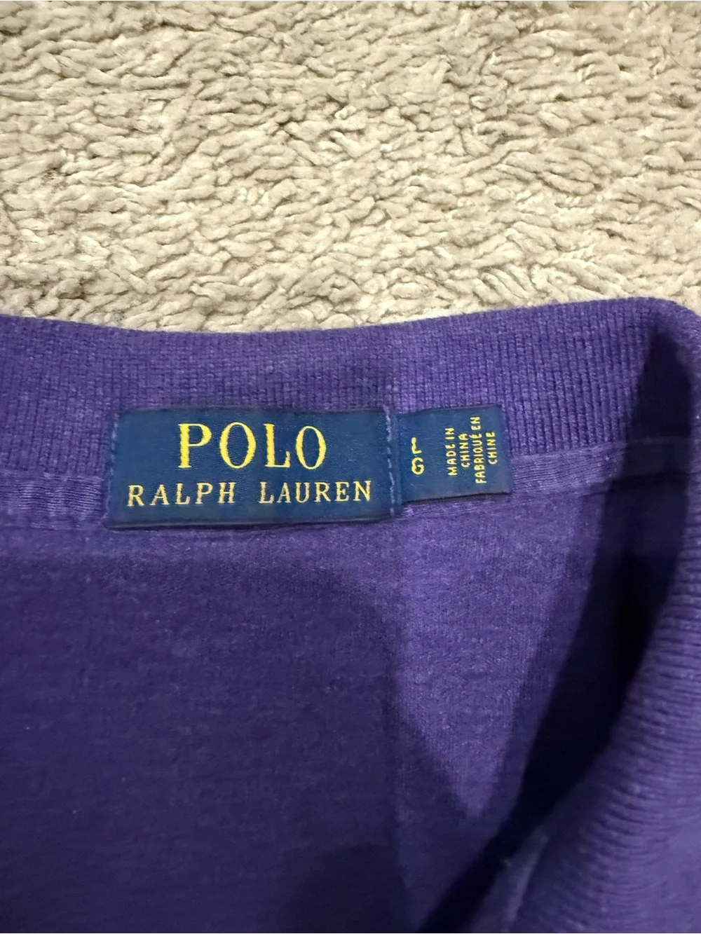 Polo Ralph Lauren Men’s Large Purple Short Sleeve Cotton Polo Shirt Green Pony